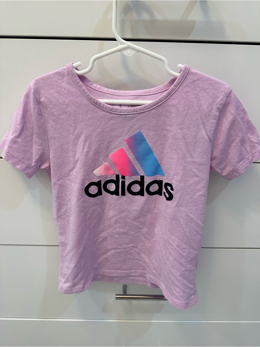 adidas Girls' Lavender Logo Tee Size 5